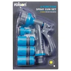 B&M Rolson Hose Reel With Stand 20m -B&M 234003 rolson 20m hose stand set with 6 function spray gun set blue