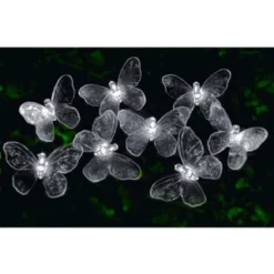B&M 10 B&M 24 Solar LED Butterfly String Lights - White