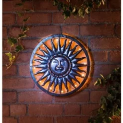 Solar Powered Metal Sun Wall Art