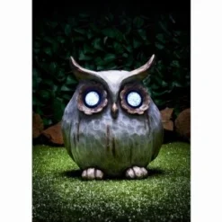 B&M Stone Effect Owl With Crystal Light Eyes
