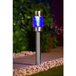 B&M Sicily XL Solar Post Lights 3pk -B&M 341969 sicily 3pk xl post lights blue1