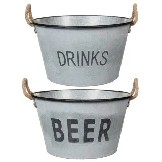 B&M Large Galvanised 'Beer' Bucket Planter 2 B&M Large Galvanised 'Beer' Bucket Planter - Image 2