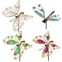 B&M Glitter Stake - Green Butterfly -B&M 353659 glitter stakes main 2