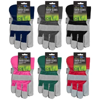 Rolson Heavy Duty Suede Gardening Gloves - Large - Navy 3 Rolson Heavy Duty Suede Gardening Gloves - Large - Navy - Image 3