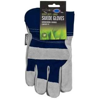 Rolson Heavy Duty Suede Gardening Gloves - Large - Navy 2 Rolson Heavy Duty Suede Gardening Gloves - Large - Navy - Image 2