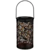 Tropical Cutout Solar Lantern - Black