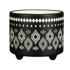 B&M Urban Eden Embossed Footed Planters 3pk - Black 7 B&M Urban Eden Embossed Footed Planters 3pk - Black -B&M 366531 3pk urban eden plant pot on tripod stand black 3