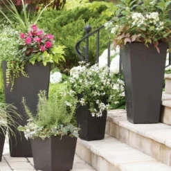 B&M Sonata Planter 71cm - Slate -B&M 377687 377689 377691 377694 377698 377702 sonata planter slate pewter 33cm 50cm 70cm 3 3