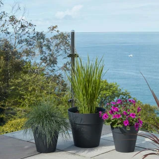 B&M Soho Pot Planter - Charcoal 28cm 5 B&M Soho Pot Planter - Charcoal 28cm - Image 5