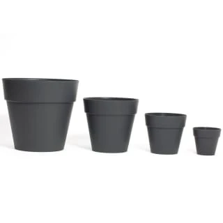 B&M Soho Pot Planter - Charcoal 28cm 2 B&M Soho Pot Planter - Charcoal 28cm - Image 2