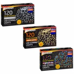 Eveready Solar Powered LED String Lights 120pk - Multicolour -B&M 379216 379217 379218 120pk eveready led string lights main 1