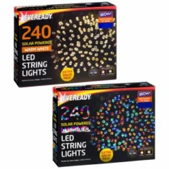 Eveready Solar Powered LED String Lights 240pk - Warm White -B&M 379220 379223 240pk eveready led string lights main 1
