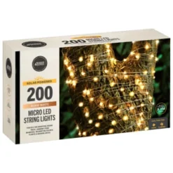 Solar Powered Micro LED Lights 200pk - Warm White 6 Solar Powered Micro LED Lights 200pk - Warm White -B&M 379225 200 solar powered micro led string lights warm white 21