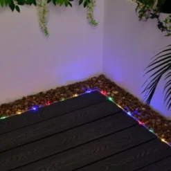 Solar Powered 10m Micro LED Rope Light - Multicolour 8 Solar Powered 10m Micro LED Rope Light - Multicolour -B&M 379269 10m tube string light 100 multi colour leds 3