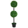 Solar Powered Two Ball Topiary Tree - White LED 93cm
