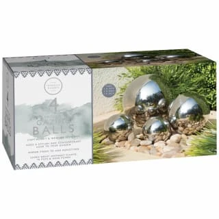 B&M Tranquil Garden Stainless Steel Gazing Balls 4pk 2 B&M Tranquil Garden Stainless Steel Gazing Balls 4pk - Image 2