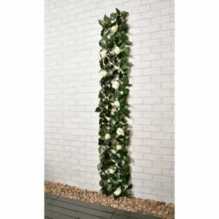 Expanding Artificial Rose & Leaf Trellis 180 X 30cm -B&M 379970 expanding leaf trellis with roses 180x30cm