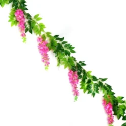 B&M Artificial Wisteria Garland 180cm - Pink -B&M 379981 180cm artificial wisteria garland pink