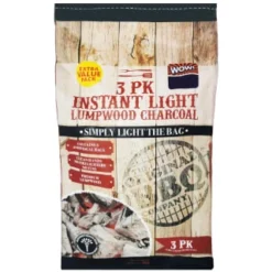 Instant Light Lumpwood BBQ Charcoal 3pk