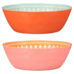 B&M Bloom Print Picnic Bowl - Pink -B&M 381069 bloom print bowl main