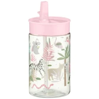 B&M Little Safari Kids Cup With Straw Lid - Pink 1 B&M Little Safari Kids Cup With Straw Lid - Pink