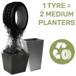 B&M Octavia Planter 28cm - Slate -B&M 383769 383770 383772 383773 octavia planter slate pewter 28cm 38cm 2 1