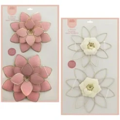 B&M Flower Wall Plaques 2pk - Pink -B&M 392757 2pk metal wall flowers group