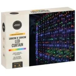 B&M -B&M 392894 180cmx180cm solar powered led curtain 266 multi colour leds