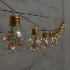 B&M 27 10 Solar Floral Lightbulb String Lights