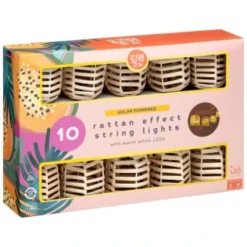 B&M 10 Solar Rattan Effect String Lights -B&M 392921 10 solar rattan effect string lights 3