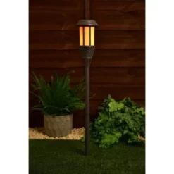 Solar Powered Flame Effect Tiki Torch -B&M 392994 solar powered flame effect tiki torch 3
