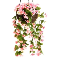 Solar Powered Artificial Floral Hanging Basket -B&M 393030 solar powered artificial floral hanging basket 4