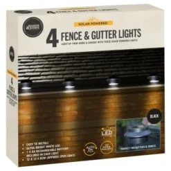 Solar Powered Fence & Gutter Lights - Black 4pk -B&M 393085 4pk solar powered fence and gutter lights black 3