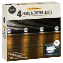 Solar Powered Fence & Gutter Lights - White 4pk -B&M 393086 4pk solar powered fence and gutter lights white 3