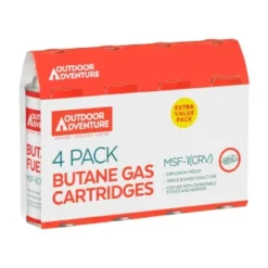 Outdoor Adventure Butane Gas Cartridges 4pk -B&M 393129 4pk outdoor adventure butane gas cartridges