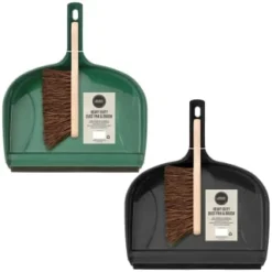 Heavy Duty Dustpan & Bassine Brush Set - Black -B&M 393245 heavy duty dustpan and bassine brush set group