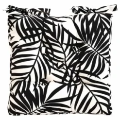Luxury Seat Pad - Black Palm Leaf Print