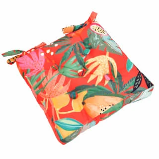 B&M Luxury Seat Pad - Orange Tropical Print 2 B&M Luxury Seat Pad - Orange Tropical Print - Image 2