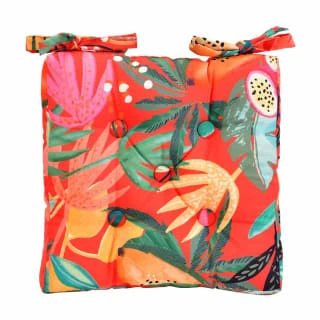 B&M Luxury Seat Pad - Orange Tropical Print 1 B&M Luxury Seat Pad - Orange Tropical Print