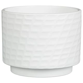 B&M White Ceramic Planter With Base Plate 3 B&M White Ceramic Planter With Base Plate - Image 3