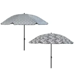 B&M Urban Eden Printed Parasol 1.8m - Geo -B&M 393760 urban eden 1 8m printed parsasol group