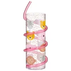 B&M Little Safari Animal Tumbler & Straw (Assorted) -B&M 394235 kids animal tumbler and straw animals pink