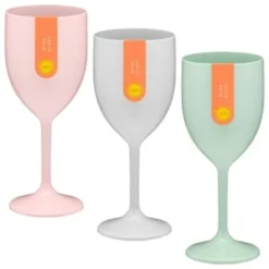 B&M Simply Summer Wine Glass - Grey -B&M 394256 colour wine glass group
