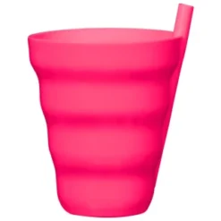 B&M Little Safari Straw Tumblers 8pk -B&M 394349 8pk straw tumblers pink