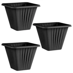 Square Planter 3pk - Black -B&M 397062 3 pack square planters black group